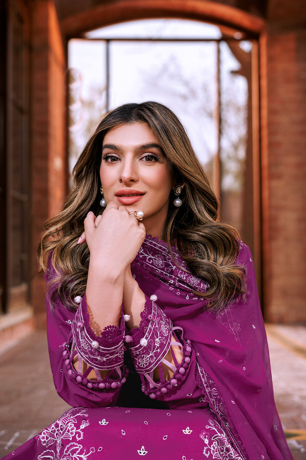 Farasha | Dastoor Embroidered Lawn SS24 | TEMPTING BERY -  Farasha Luxury - Original Designer Dress - House of Maryam