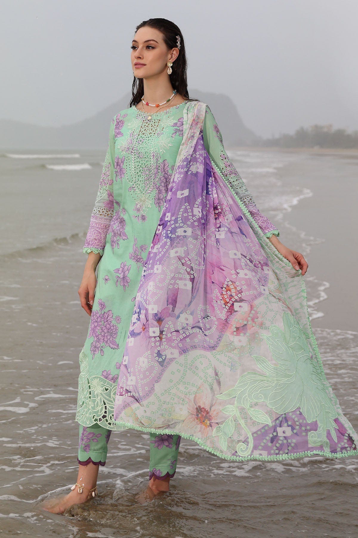 Nureh | Gardenia Embroidered Lawn 25 | NSG-174 -  Nureh Ladies Clothes - Original Designer Dress - House of Maryam