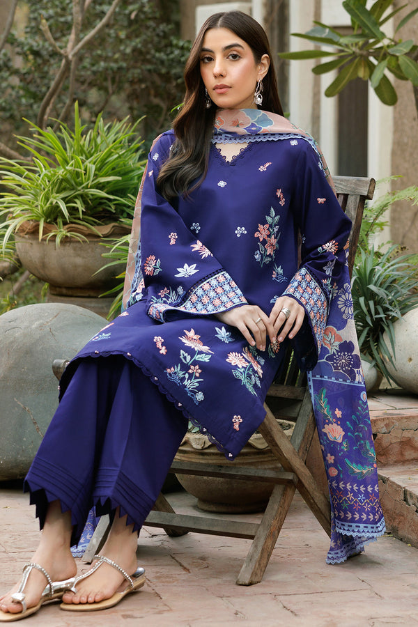 Farasha | Summer Weaves Embroidered Lawn | Indigo Glow -  Farasha Ladies Clothes - Original Designer Dress - House of Maryam
