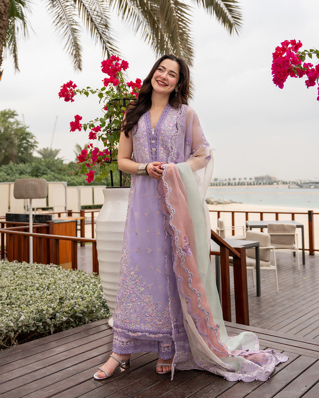 Faiza Saqlain | Aya Luxury Lawn 26' | Suela, Soft Lilac