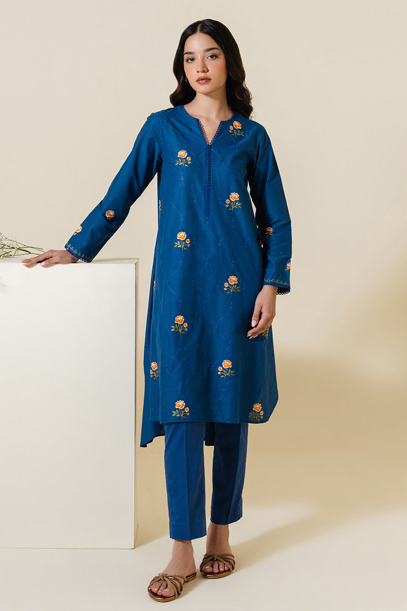 Cross Stitch | Basic Pret | Indigo Zeal Embroidered Shirt-3