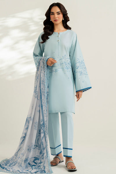 Farasha | Thread Lines Embroidered | Ash Mist -  Farasha Ladies Clothes - Original Designer Dress - House of Maryam