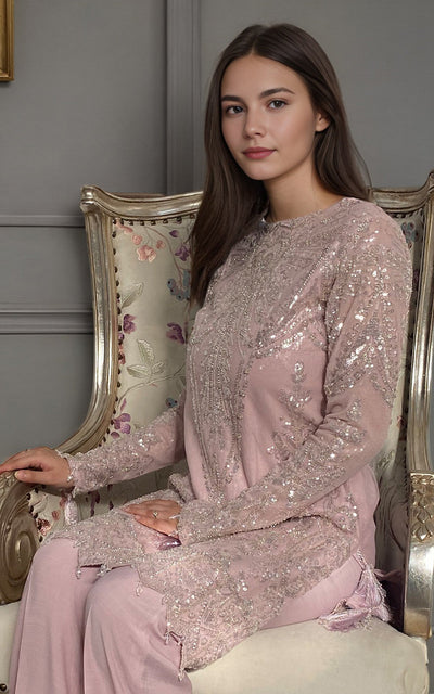 Threads and Motifs | Formal Dresses 25 | Net Embroidered Shirt -  Threads and Motifs Ladies Clothes - Original Designer Dress - House of Maryam