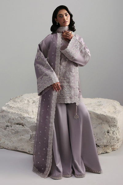 Afrozeh Cressida muted lilac tussar silk formal suit