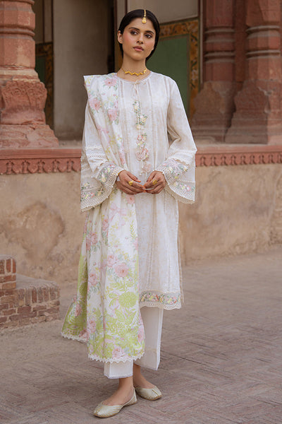 Cross Stitch | Eid Lawn Edit 25 | FLORAL GARLAND -  Cross Stitch Ladies Clothes - Original Designer Dress - House of Maryam