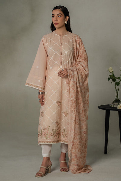 Cross Stitch | Exclusive Pret | Peachy Rose-2 Piece (Shirt & Dupatta)