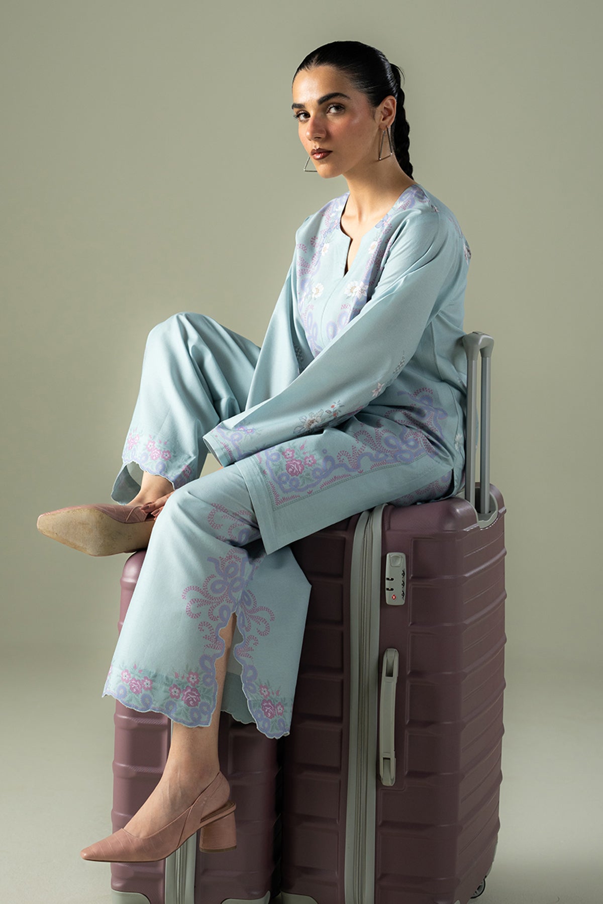 Afrozeh Misty misty blue lawn co-ord set, photo 4