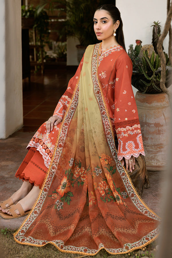 Farasha | Summer Weaves Embroidered Lawn | Orange Petal -  Farasha Ladies Clothes - Original Designer Dress - House of Maryam
