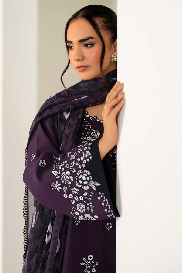 Farasha | Summer Weaves Embroidered Lawn | Twilight Tulip-5