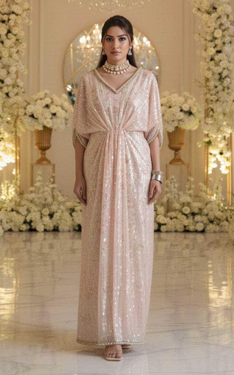 Threads and Motifs | Formal Dresses 25 | Sequins Kaftan With Printed Inner