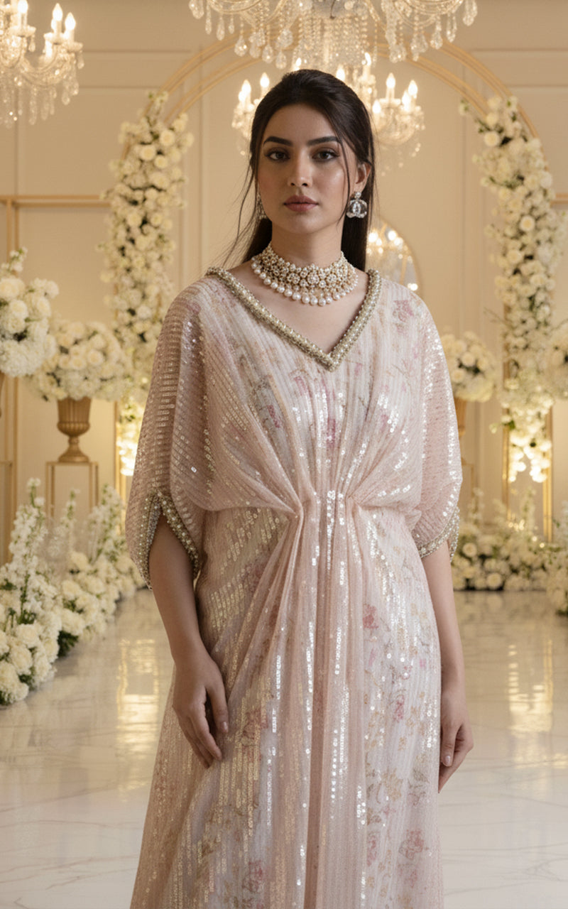 Threads and Motifs | Formal Dresses 25 | Sequins Kaftan With Printed Inner-3