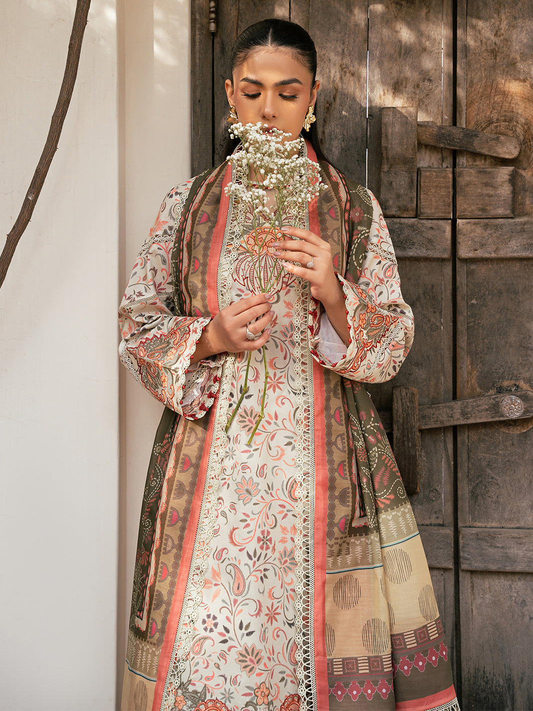 Bin Ilyas | Hazel Printed Lawn 25 | 2073 - A -  Bin Ilyas Ladies Clothes - Original Designer Dress - House of Maryam