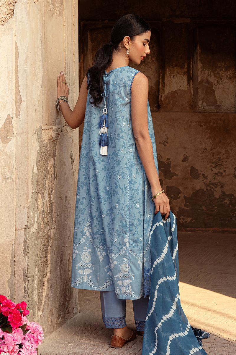 Cross Stitch | Premium Lawn 24 | BLUE SAND -  Cross Stitch Formal - Original Designer Dress - House of Maryam