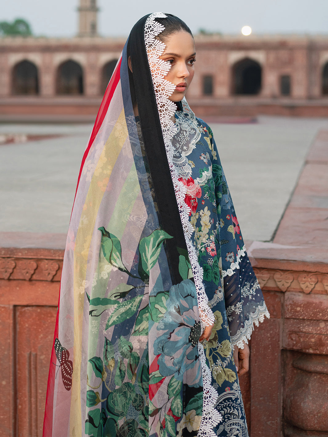 Bin Ilyas | Naqsh Naaz Luxury Lawn 25 | 2081 - B -  Bin Ilyas Ladies Clothes - Original Designer Dress - House of Maryam