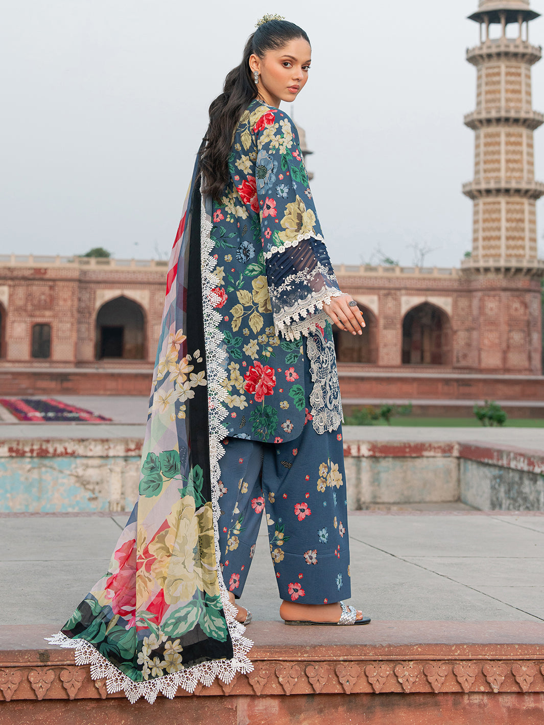 Bin Ilyas | Naqsh Naaz Luxury Lawn 25 | 2081 - B -  Bin Ilyas Ladies Clothes - Original Designer Dress - House of Maryam
