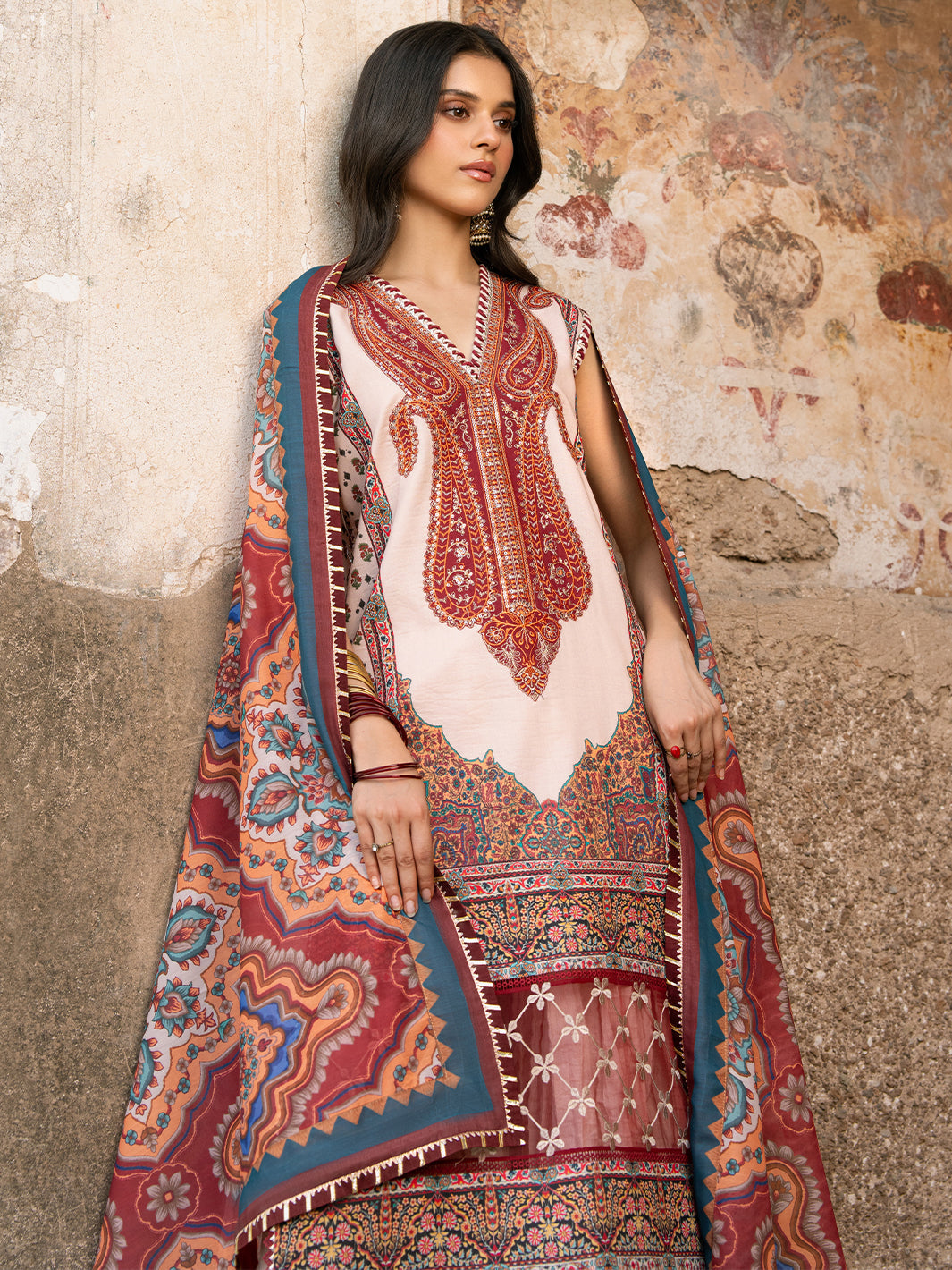 Bin Ilyas | Naqsh Naaz Luxury Lawn 25 | 2083 - A -  BIN Ladies Clothes - Original Designer Dress - House of Maryam