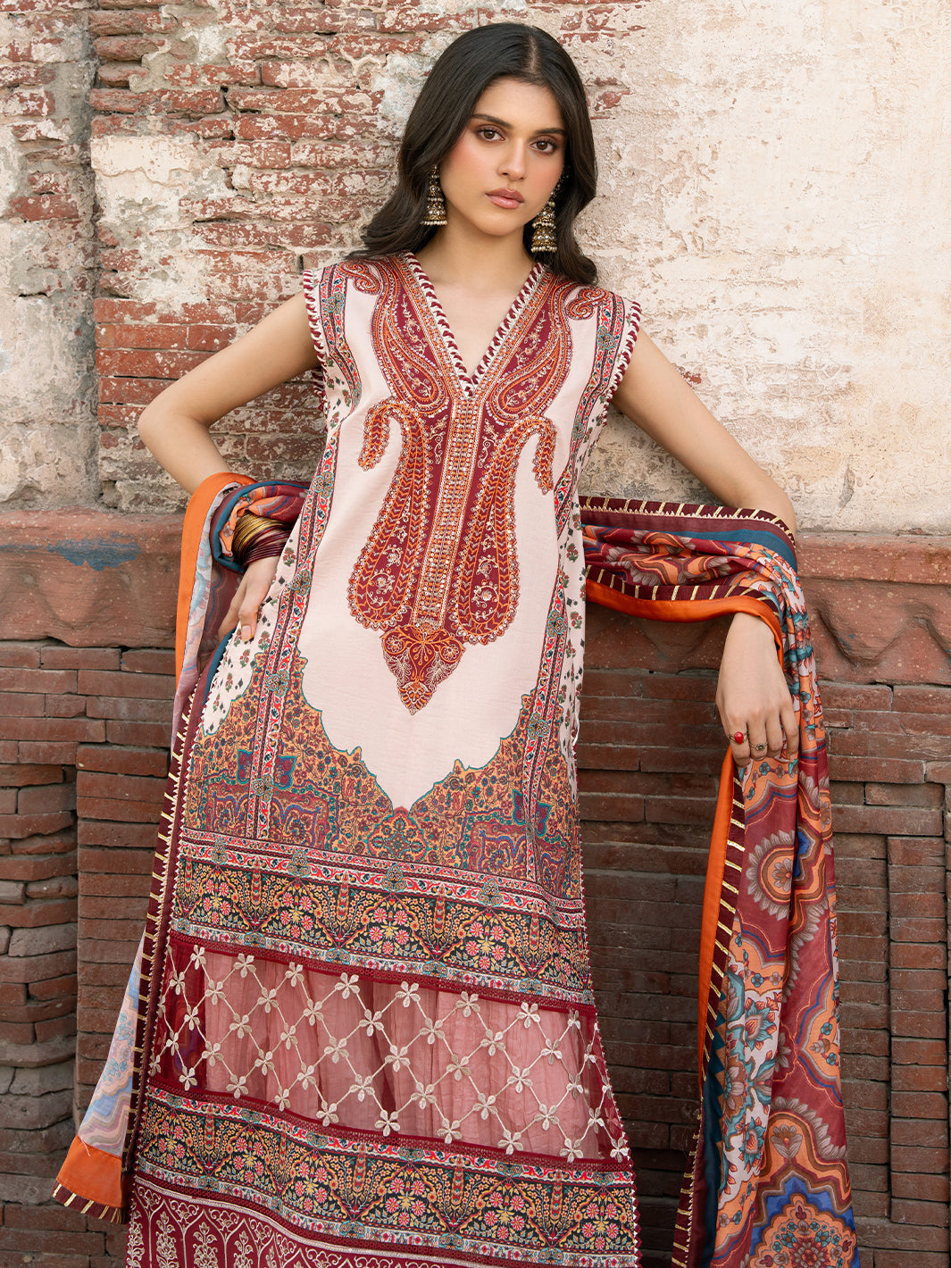 Bin Ilyas | Naqsh Naaz Luxury Lawn 25 | 2083 - A -  BIN Ladies Clothes - Original Designer Dress - House of Maryam