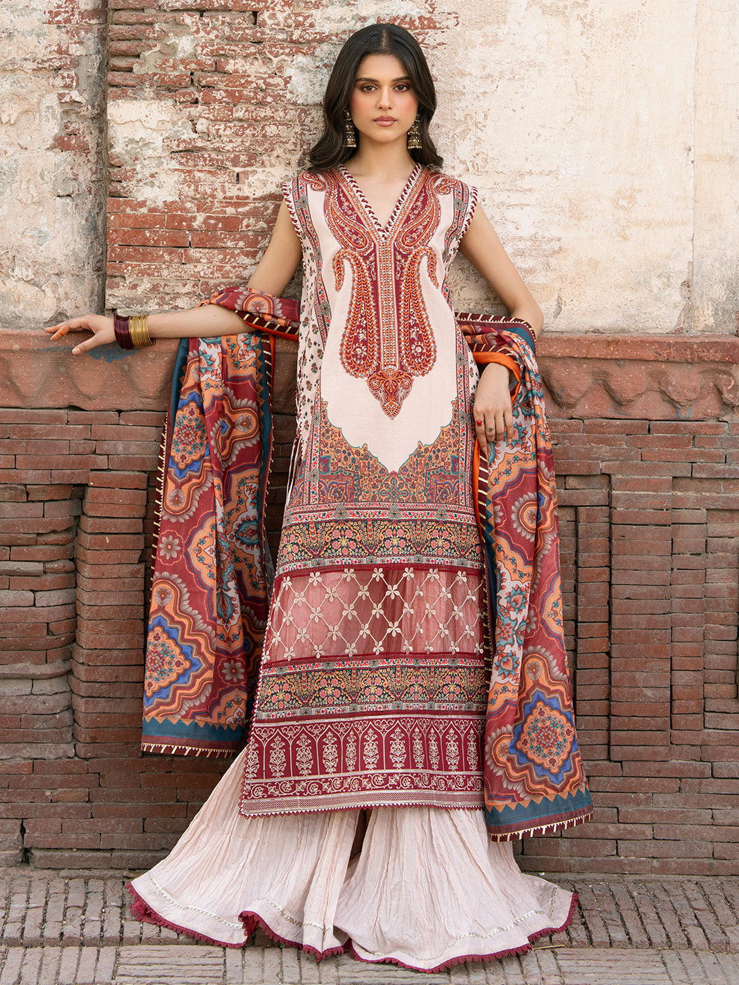 Bin Ilyas | Naqsh Naaz Luxury Lawn 25 | 2083 - A -  BIN Ladies Clothes - Original Designer Dress - House of Maryam