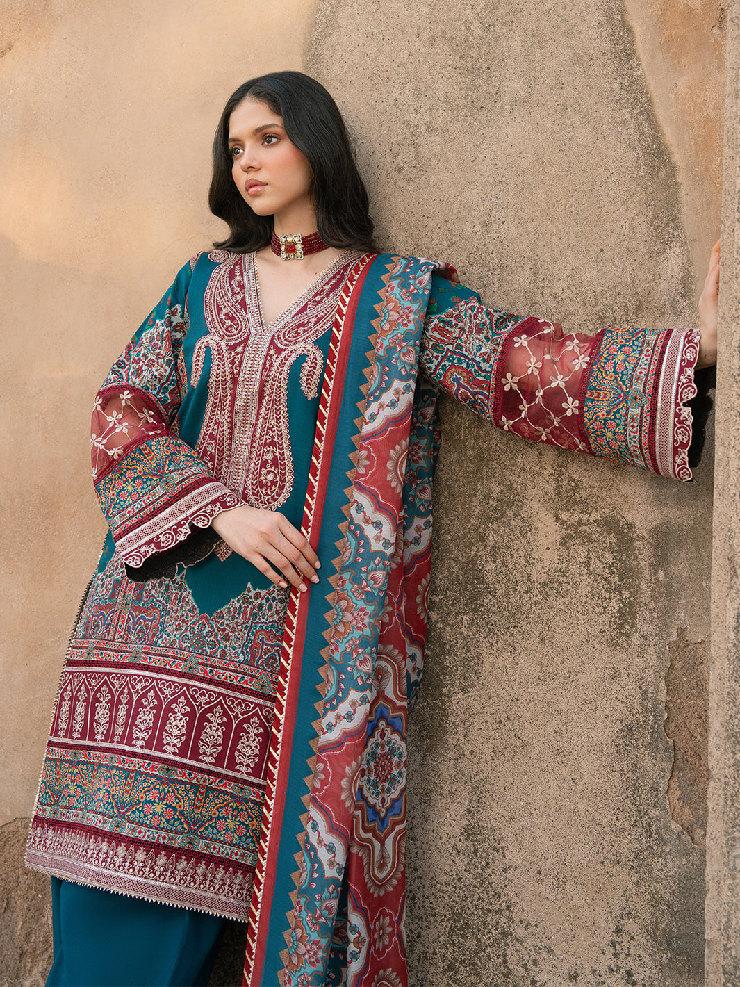 Bin Ilyas | Naqsh Naaz Luxury Lawn 25 | 2083 - B -  Bin Ilyas Ladies Clothes - Original Designer Dress - House of Maryam