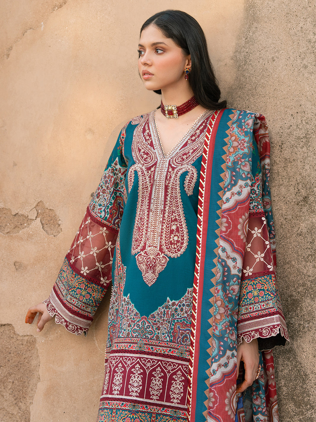 Bin Ilyas | Naqsh Naaz Luxury Lawn 25 | 2083 - B -  Bin Ilyas Ladies Clothes - Original Designer Dress - House of Maryam