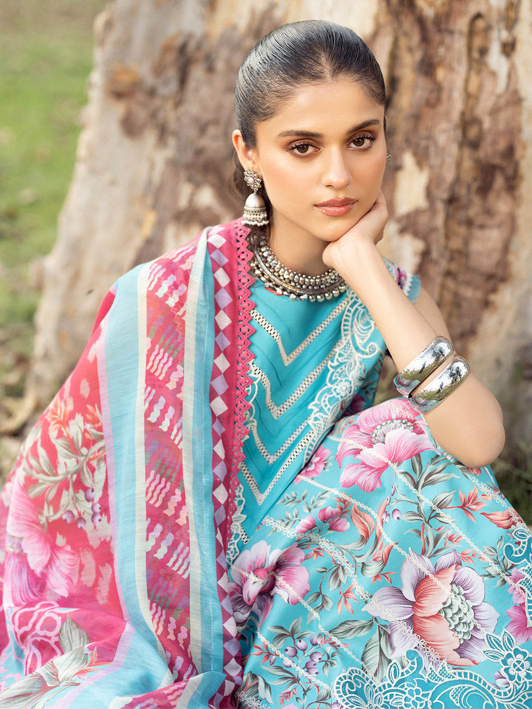 Bin Ilyas | Naqsh Naaz Luxury Lawn 25 | 2085 - B -  Bin Ilyas Ladies Clothes - Original Designer Dress - House of Maryam