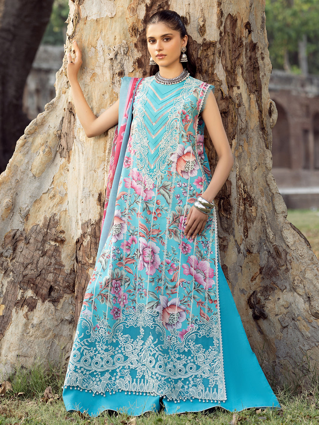 Bin Ilyas | Naqsh Naaz Luxury Lawn 25 | 2085 - B -  Bin Ilyas Ladies Clothes - Original Designer Dress - House of Maryam