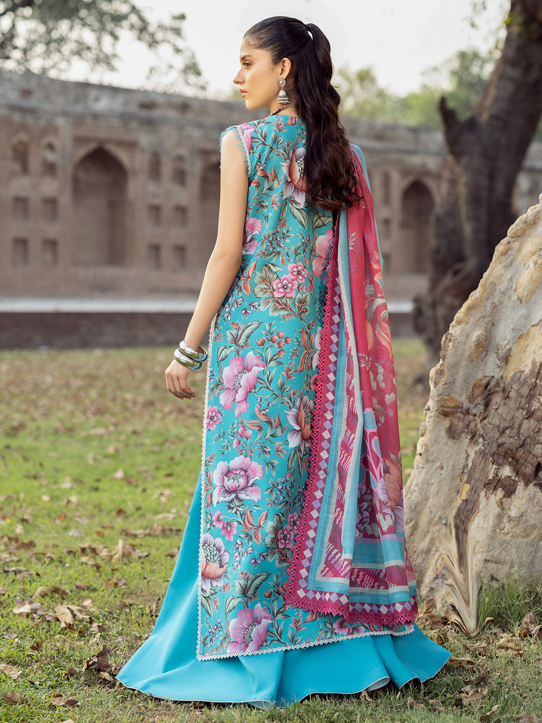 Bin Ilyas | Naqsh Naaz Luxury Lawn 25 | 2085 - B -  Bin Ilyas Ladies Clothes - Original Designer Dress - House of Maryam