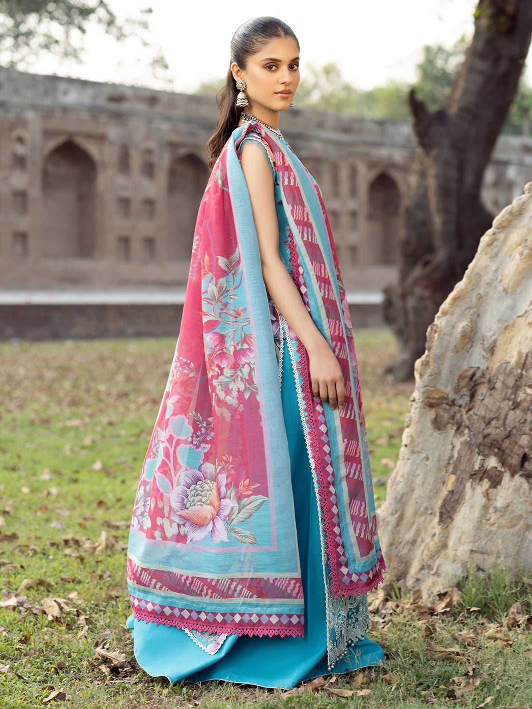 Bin Ilyas | Naqsh Naaz Luxury Lawn 25 | 2085 - B -  Bin Ilyas Ladies Clothes - Original Designer Dress - House of Maryam