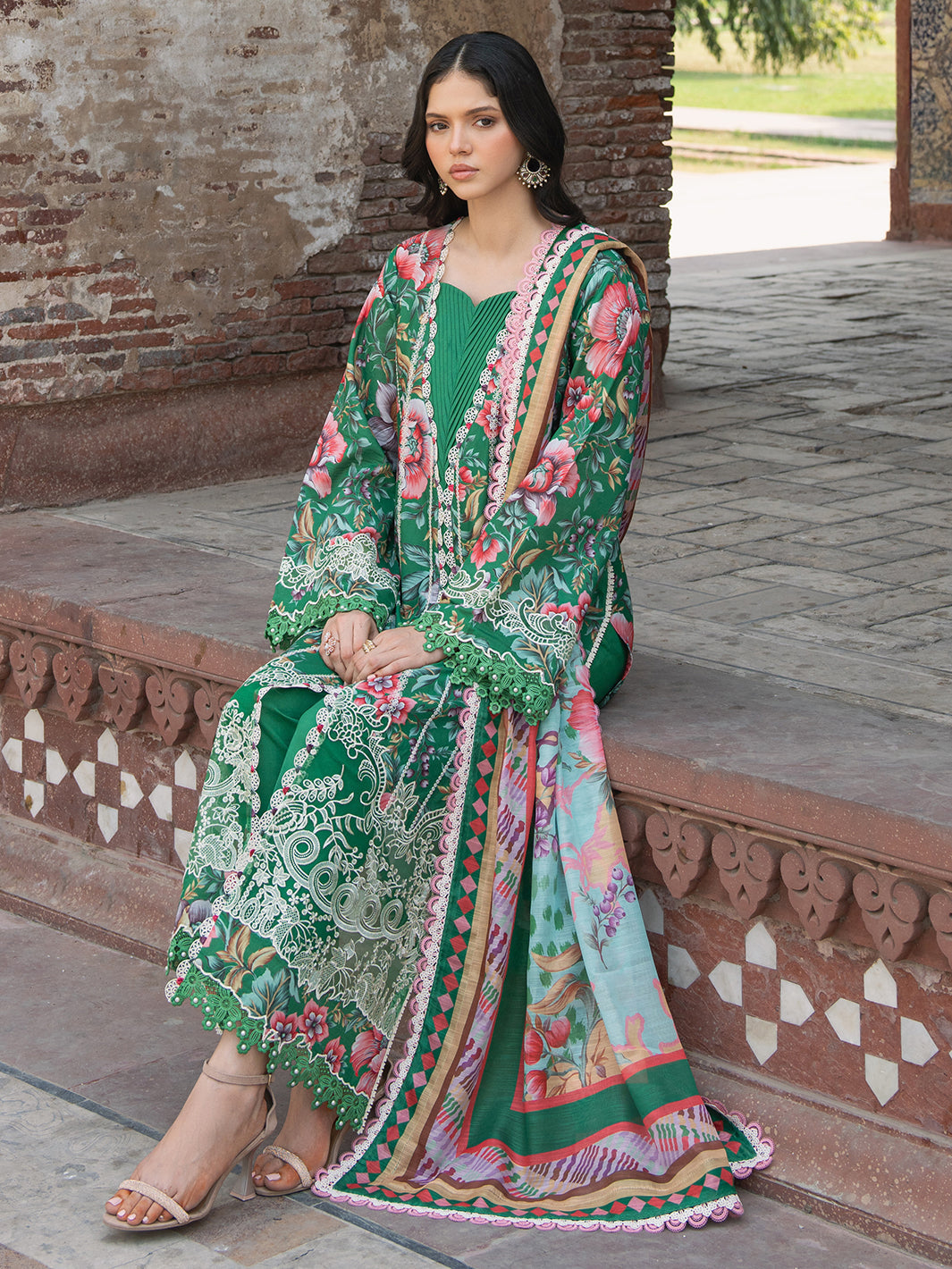 Bin Ilyas | Naqsh Naaz Luxury Lawn 25 | 2085 - D -  Bin Ilyas Ladies Clothes - Original Designer Dress - House of Maryam