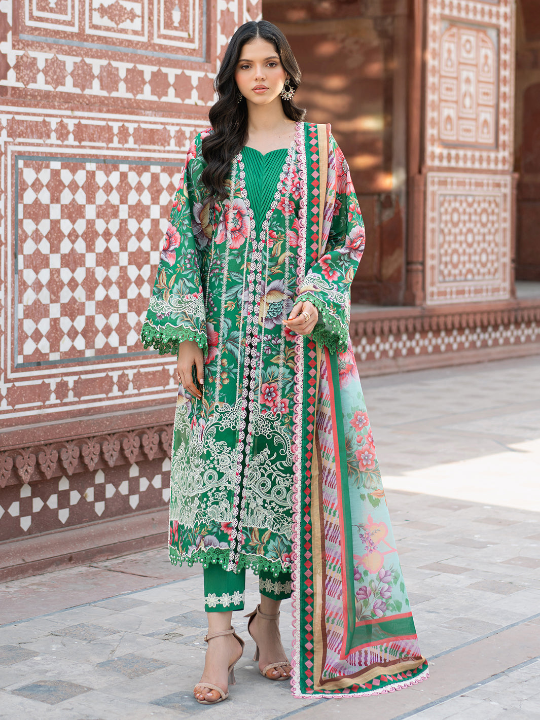 Bin Ilyas | Naqsh Naaz Luxury Lawn 25 | 2085 - D -  Bin Ilyas Ladies Clothes - Original Designer Dress - House of Maryam