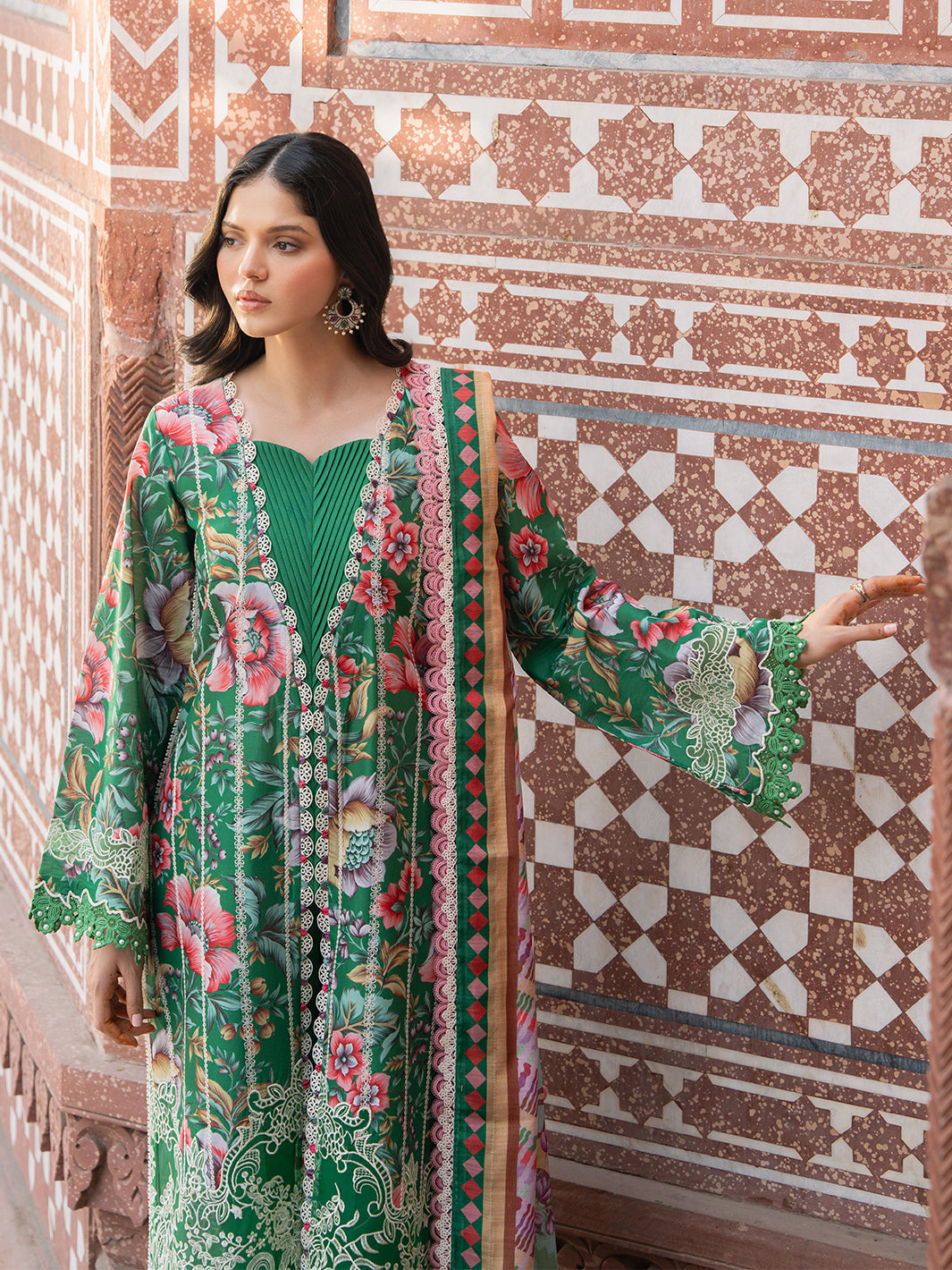 Bin Ilyas | Naqsh Naaz Luxury Lawn 25 | 2085 - D -  Bin Ilyas Ladies Clothes - Original Designer Dress - House of Maryam