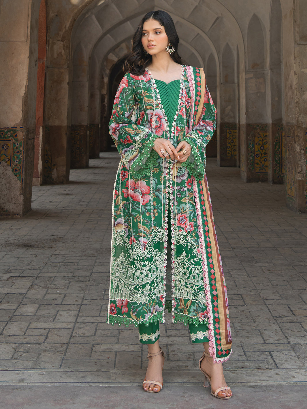 Bin Ilyas | Naqsh Naaz Luxury Lawn 25 | 2085 - D -  Bin Ilyas Ladies Clothes - Original Designer Dress - House of Maryam
