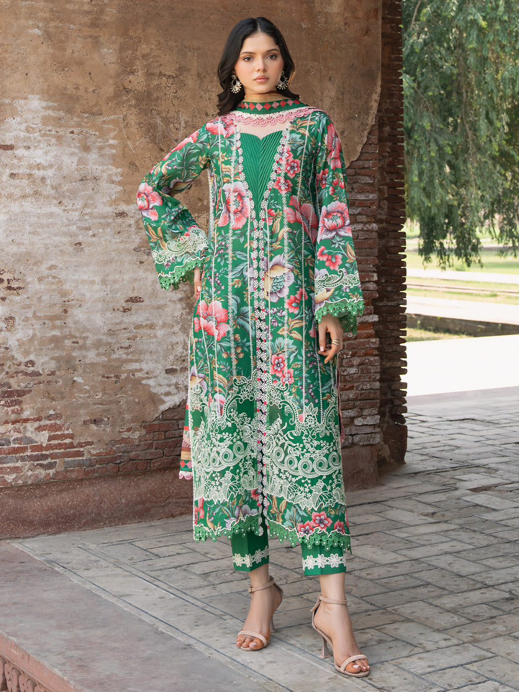 Bin Ilyas | Naqsh Naaz Luxury Lawn 25 | 2085 - D -  Bin Ilyas Ladies Clothes - Original Designer Dress - House of Maryam