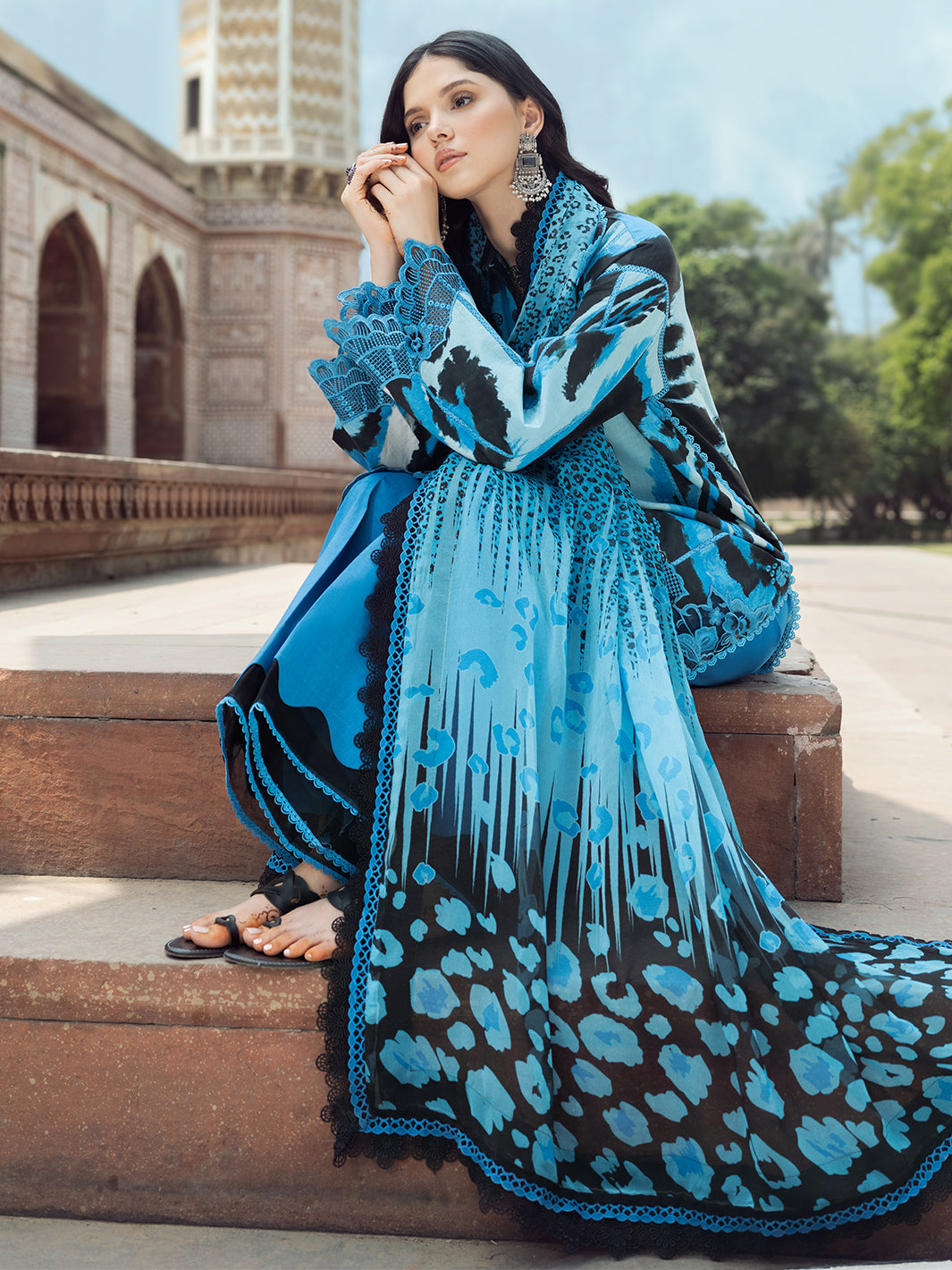 Bin Ilyas | Naqsh Naaz Luxury Lawn 25 | 2086 - D -  Bin Ilyas Ladies Clothes - Original Designer Dress - House of Maryam