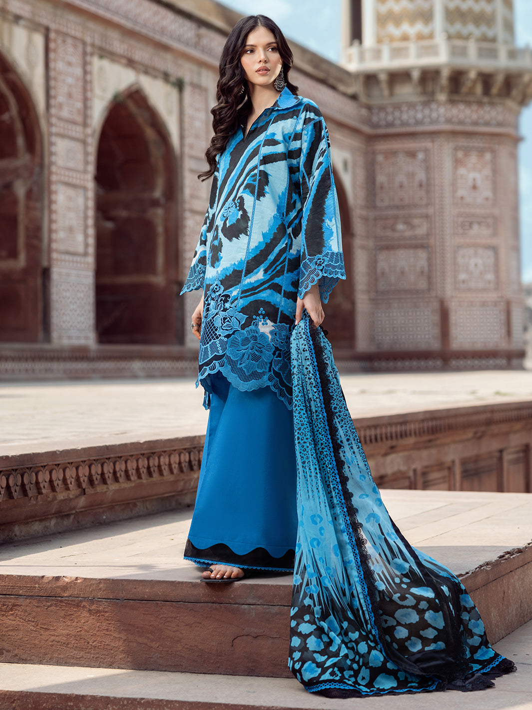 Bin Ilyas | Naqsh Naaz Luxury Lawn 25 | 2086 - D -  Bin Ilyas Ladies Clothes - Original Designer Dress - House of Maryam