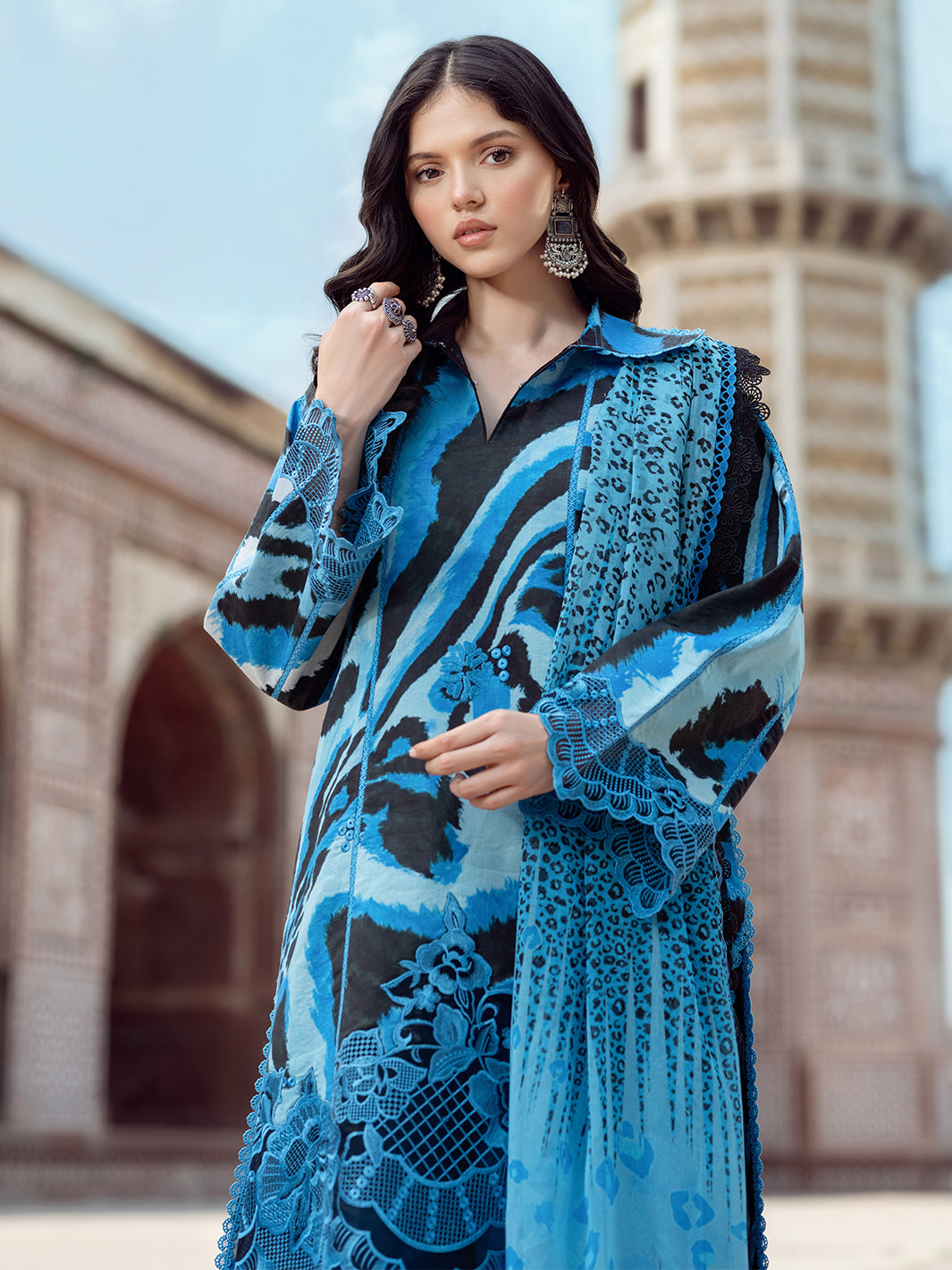 Bin Ilyas | Naqsh Naaz Luxury Lawn 25 | 2086 - D -  Bin Ilyas Ladies Clothes - Original Designer Dress - House of Maryam