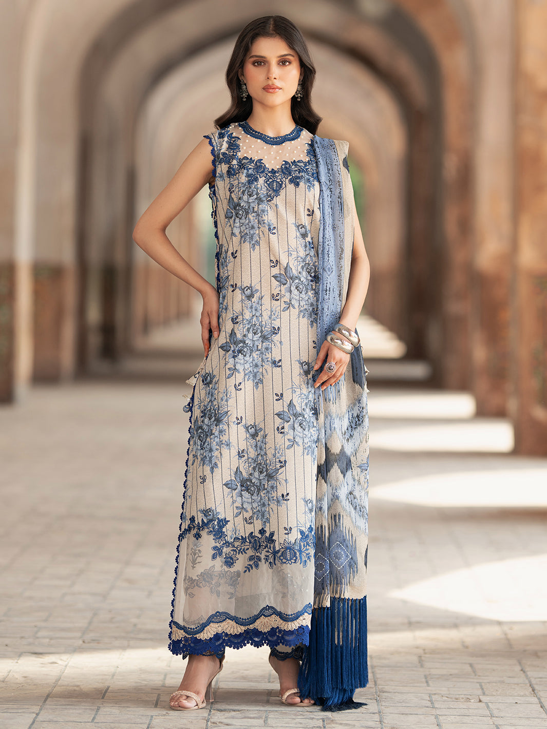 Bin Ilyas | Naqsh Naaz Luxury Lawn 25 | 2087 - A -  Bin Ilyas Ladies Clothes - Original Designer Dress - House of Maryam