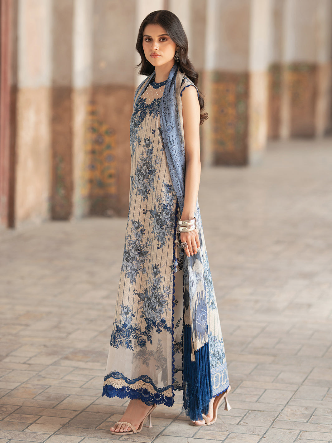 Bin Ilyas | Naqsh Naaz Luxury Lawn 25 | 2087 - A -  Bin Ilyas Ladies Clothes - Original Designer Dress - House of Maryam