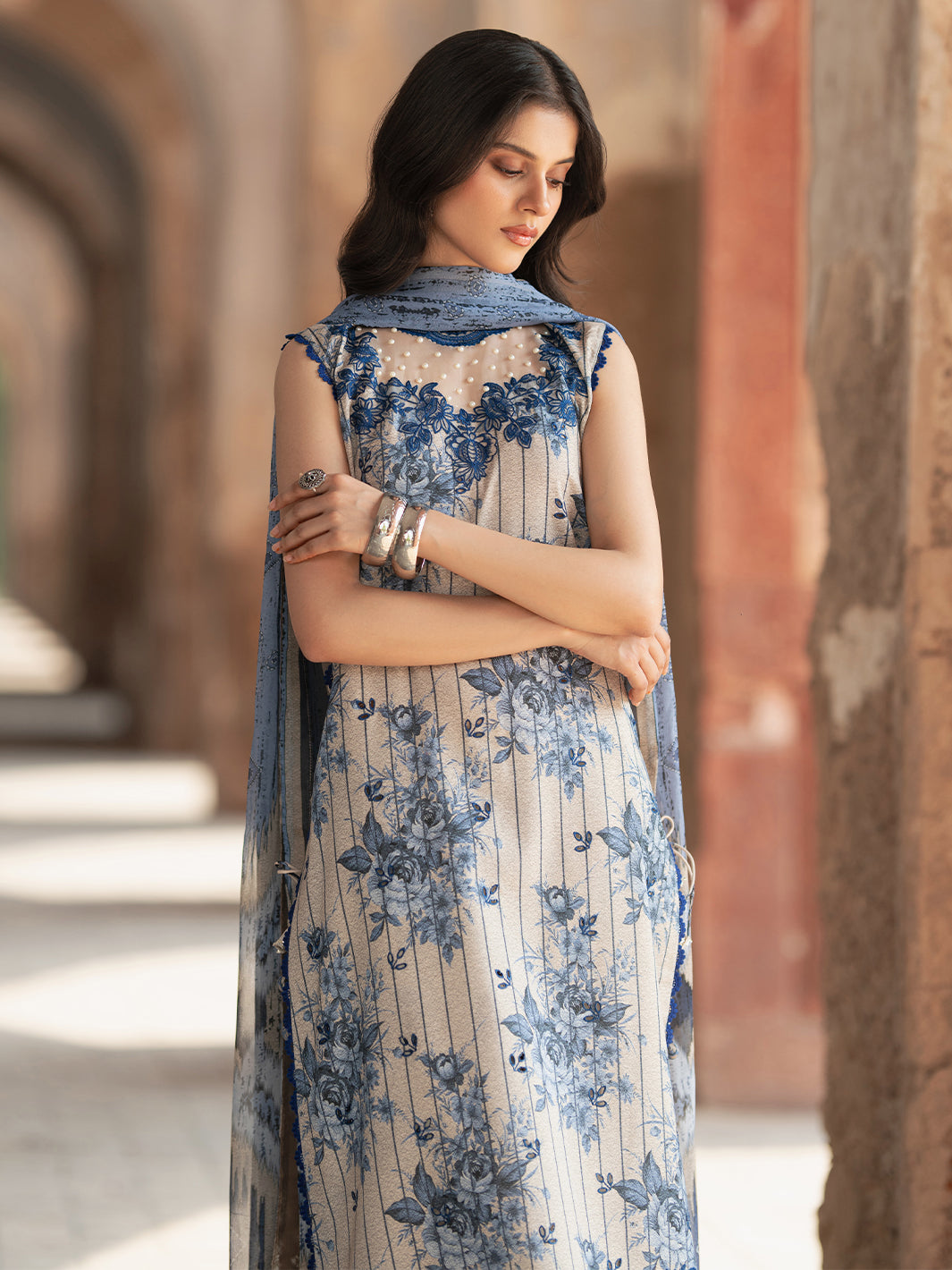 Bin Ilyas | Naqsh Naaz Luxury Lawn 25 | 2087 - A -  Bin Ilyas Ladies Clothes - Original Designer Dress - House of Maryam