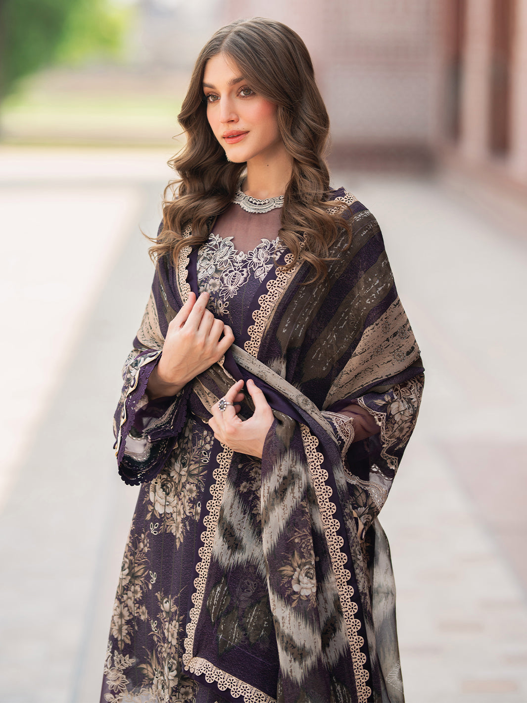 Bin Ilyas | Naqsh Naaz Luxury Lawn 25 | 2087 - B -  Bin Ilyas Ladies Clothes - Original Designer Dress - House of Maryam