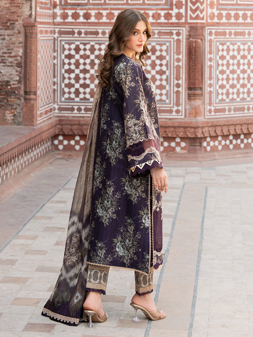 Bin Ilyas | Naqsh Naaz Luxury Lawn 25 | 2087 - B -  Bin Ilyas Ladies Clothes - Original Designer Dress - House of Maryam