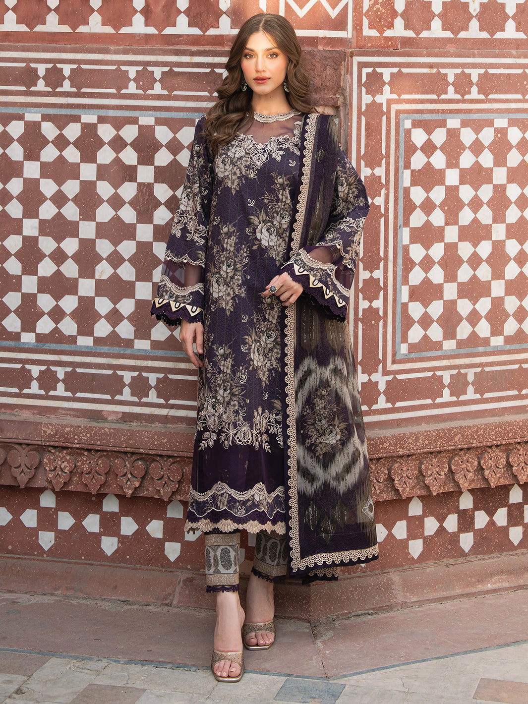 Bin Ilyas | Naqsh Naaz Luxury Lawn 25 | 2087 - B -  Bin Ilyas Ladies Clothes - Original Designer Dress - House of Maryam