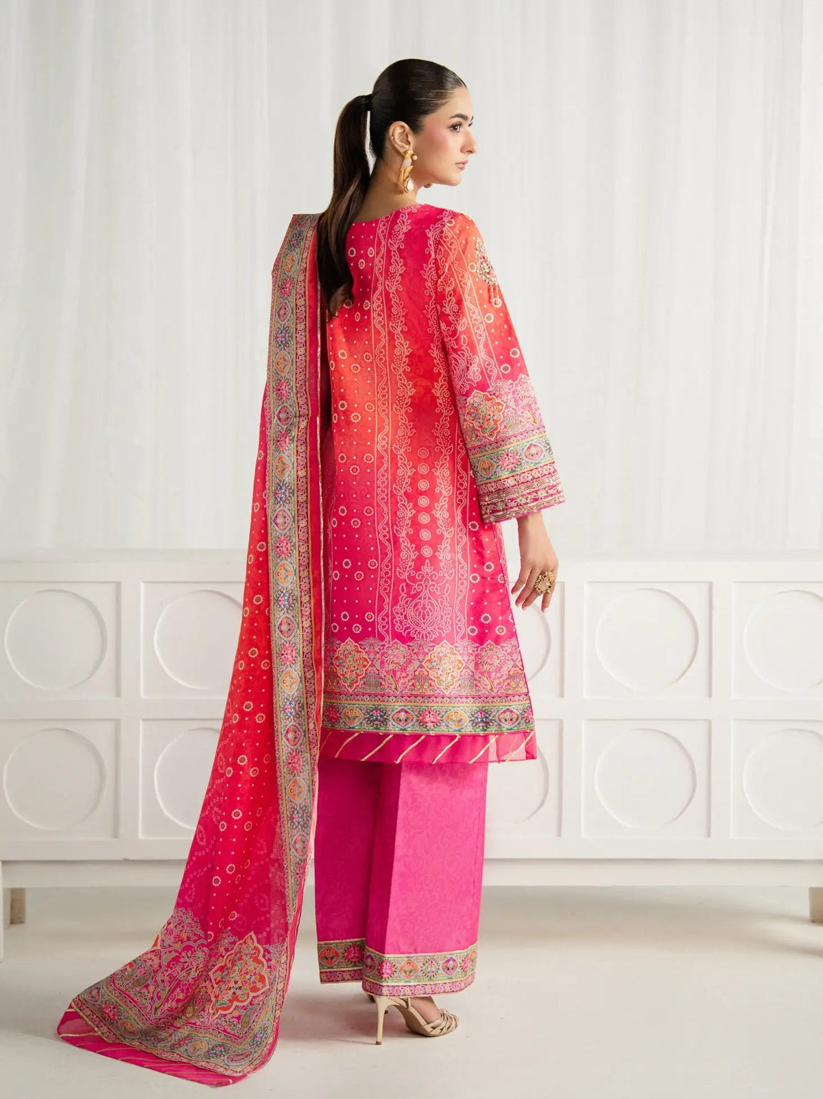 Gulaal | Aira Printed Silk | Marigold Dusk, image 2