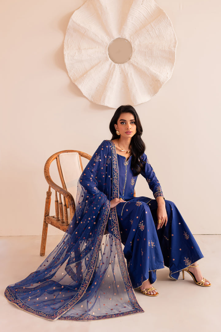 Batik | Zaynur Luxe Pret Edit | Bluish -  Batik Ladies Clothes - Original Designer Dress - House of Maryam