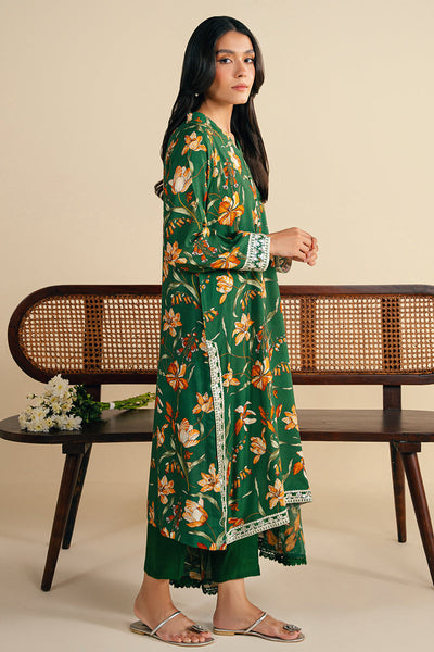Cross Stitch | Exclusive Pret | Green Sparkle-2 PC (Shirt & Dupatta)