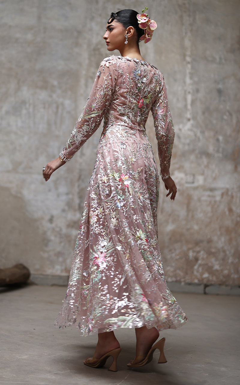 Threads and Motifs | Formal Dresses 25 | Net Embroidered Dress -  Threads and Motifs Ladies Clothes - Original Designer Dress - House of Maryam