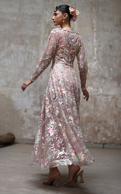 Threads and Motifs | Formal Dresses 25 | Net Embroidered Dress -  Threads and Motifs Ladies Clothes - Original Designer Dress - House of Maryam