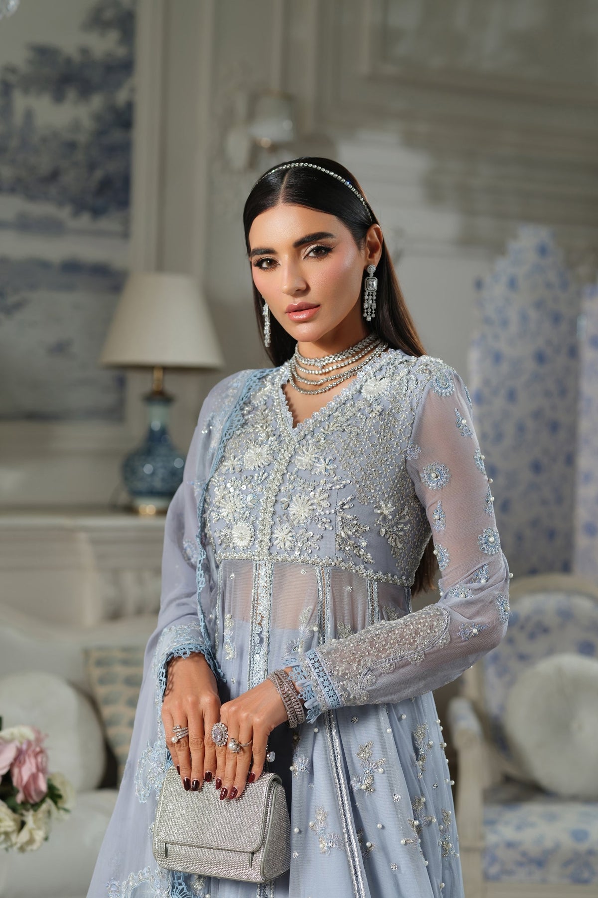 Maryam Hussain | Meer Embroidered Chiffon | Falaq Meer-02-4