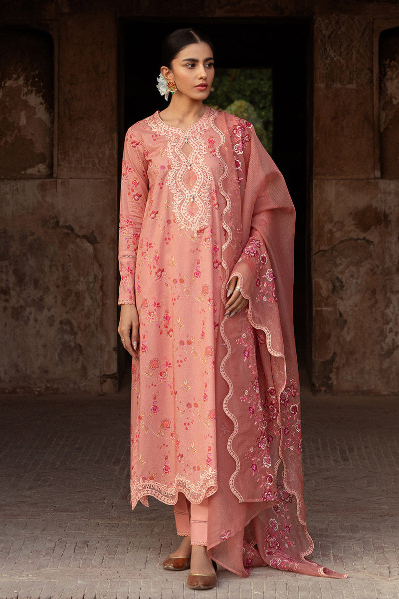 Cross Stitch | Premium Lawn 24 | APRICOT CHARM -  Cross Stitch Formal - Original Designer Dress - House of Maryam