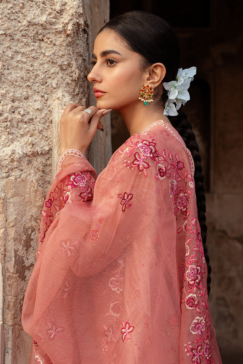 Cross Stitch | Premium Lawn 24 | APRICOT CHARM -  Cross Stitch Formal -  House of Maryam